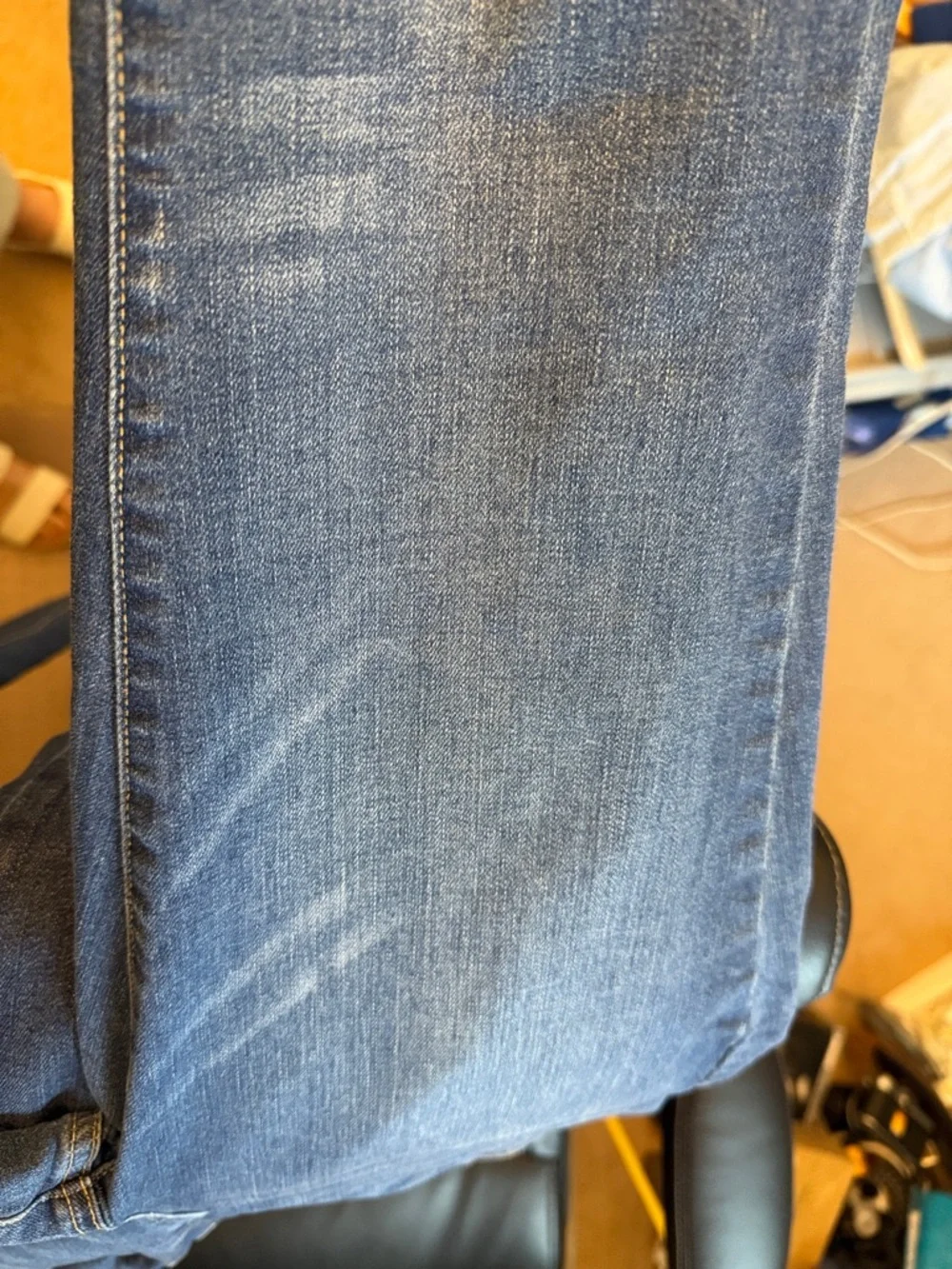 Boston Proper Blue Denim Jeans With Slight Distressing - Picture 3 of 6